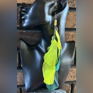 Vibrant Feather boho long Earrings